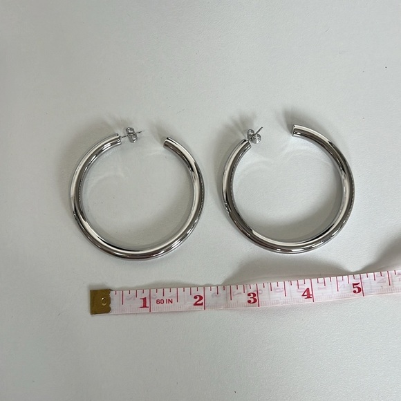 NWT Silver Tone Bohemian Big Hoops - Picture 4 of 5